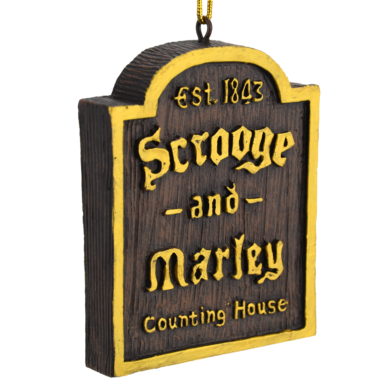 A Christmas Carol Scrooge &#x26; Marley Counting House Sign Ornament